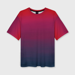 Сумерки градиент от красного к синему  – Женская футболка oversize 3D с принтом купить со скидкой в -50%
