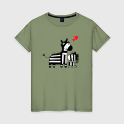 Zebra love – Женская футболка хлопок с принтом купить со скидкой в -20%