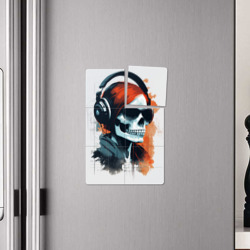 Плакат с принтом Grunge redhead girl skull для любого человека, вид спереди №4. Цвет основы: белый