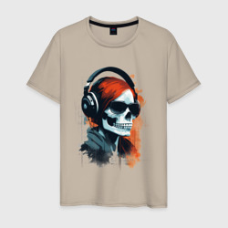Grunge redhead girl skull – Мужская футболка хлопок с принтом купить со скидкой в -20%