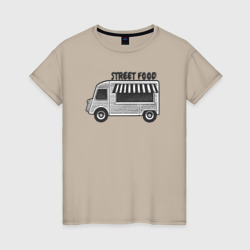 Street food – Женская футболка хлопок с принтом купить со скидкой в -20%
