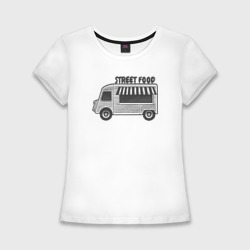 Street food – Женская футболка хлопок Slim с принтом купить
