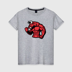 Злобный бык – Женская футболка хлопок с принтом купить со скидкой в -20%