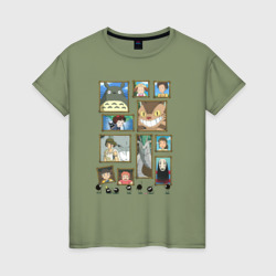 Герои студии Ghibli – Женская футболка хлопок с принтом купить со скидкой в -20%