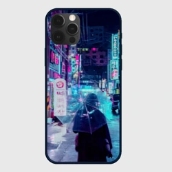 Чехол для iPhone 12 Pro Дождливый неоновый вечер в Японии