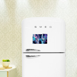 Магнитный плакат 3Х2 Дождливый неоновый вечер в Японии - фото 2