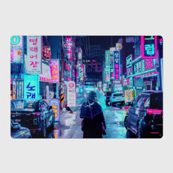 Магнитный плакат 3Х2 Дождливый неоновый вечер в Японии