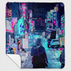 Плед с рукавами Дождливый неоновый вечер в Японии