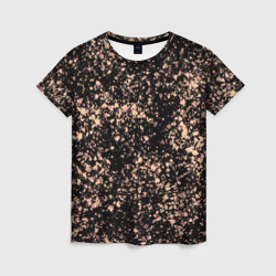 Чёрный с напылением персикового цвета – Женская футболка 3D с принтом купить со скидкой в -26%