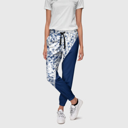 Сине-белый пополам – Женские брюки 3D с принтом купить