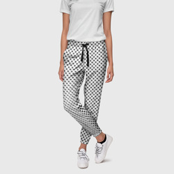 Белый в маленький чёрный квадрат – Женские брюки 3D с принтом купить