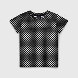 Чёрный в белый маленький квадрат – Детская футболка 3D с принтом купить со скидкой в -33%