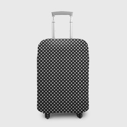 Чёрный в белый маленький квадрат – Чехол для чемодана 3D с принтом купить