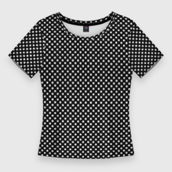 Чёрный в белый маленький квадрат – Женская футболка 3D Slim с принтом купить