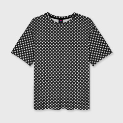 Чёрный в белый маленький квадрат – Женская футболка oversize 3D с принтом купить со скидкой в -50%