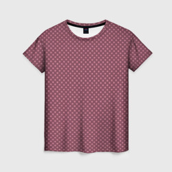 Приглушённый тёмно-розовый паттерн квадратики – Женская футболка 3D с принтом купить со скидкой в -26%