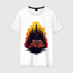 Лесной поход – Мужская футболка хлопок с принтом купить со скидкой в -20%