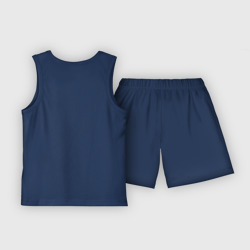 Пижама с принтом Power gym для ребенка, вид сзади №1. Цвет основы: темно-синий