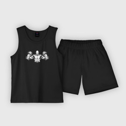 Power gym – Детская пижама с шортами хлопок с принтом купить со скидкой в -20%