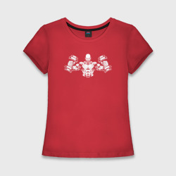 Power gym – Женская футболка хлопок Slim с принтом купить