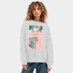 Женский свитшот oversize без начеса хлопок Божество Ято - фото 2