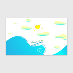 Голубые волны и солнце - summer – Бумага для упаковки 3D с принтом купить