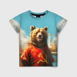 Детская футболка 3D Медведь с гербом СССР