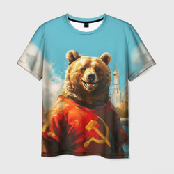 Мужская футболка 3D Медведь с гербом СССР
