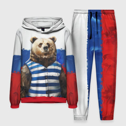 Медведь и флаг России – Мужской костюм с толстовкой 3D с принтом купить со скидкой в -20%