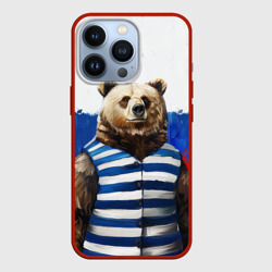 Медведь и флаг России – Чехол для iPhone 13 Pro с принтом купить