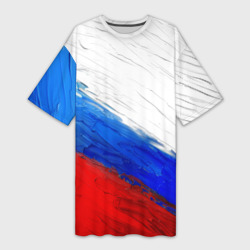 Триколор красками – Платье-футболка 3D с принтом купить
