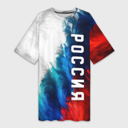 Россия триколор флаг – Платье-футболка 3D с принтом купить