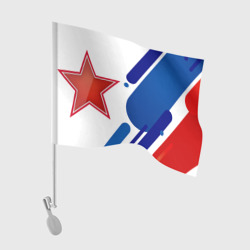 Звезда с абстрактным триколором – Флаг для автомобиля с принтом купить