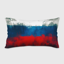 Подушка с принтом Флаг России и Герб для любого человека, вид сзади №1. Цвет основы: белый