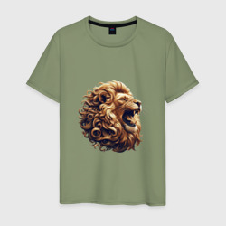 Голова золотого льва – Мужская футболка хлопок с принтом купить со скидкой в -20%
