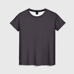 Тёмный серо-сиреневый паттерн мелкие ромбы – Женская футболка 3D с принтом купить со скидкой в -26%