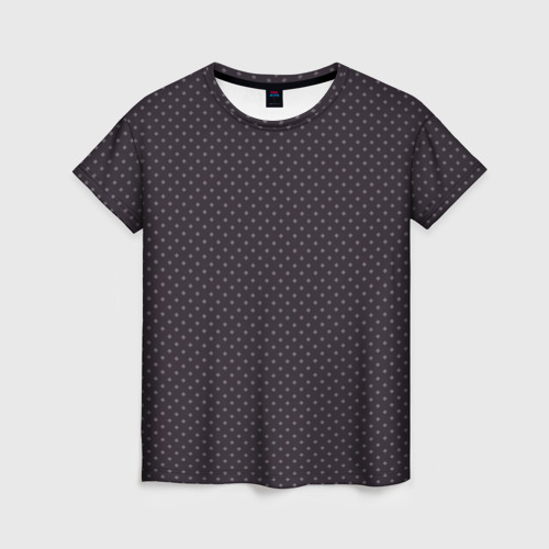 Женская футболка с принтом Тёмный серо-сиреневый паттерн мелкие ромбы, вид спереди №1