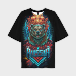 Суровый русский  медведь – Мужская футболка oversize 3D с принтом купить со скидкой в -50%