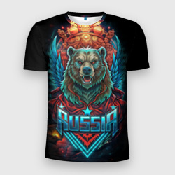 Суровый русский  медведь – Мужская футболка 3D Slim с принтом купить со скидкой в -9%