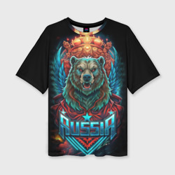 Суровый русский  медведь – Женская футболка oversize 3D с принтом купить со скидкой в -50%
