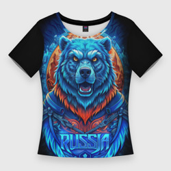 Ледяной  белый русский медведь – Женская футболка 3D Slim с принтом купить