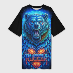 Ледяной  белый русский  медведь – Платье-футболка 3D с принтом купить