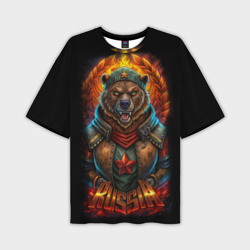 Русский военный медведь солдат – Мужская футболка oversize 3D с принтом купить со скидкой в -50%