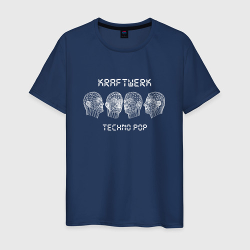 Мужская футболка из хлопка с принтом Kraftwerk - Techno Pop, вид спереди №1