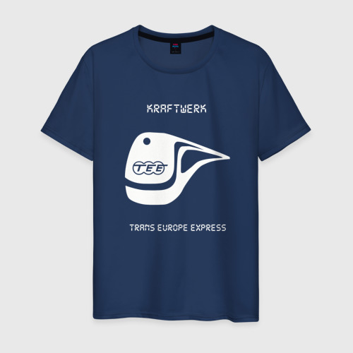 Мужская футболка из хлопка с принтом Kraftwerk - Trans europe express, вид спереди №1