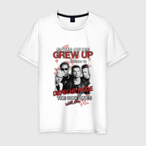 Мужская футболка из хлопка с принтом Depeche Mode - Grew up, вид спереди №1