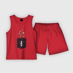 Космический карман – Детская пижама с шортами хлопок с принтом купить со скидкой в -20%