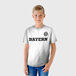 Футболка с принтом Bayern sport на светлом фоне посередине для ребенка, вид на модели спереди №2. Цвет основы: белый