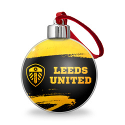 Leeds United - gold gradient по-горизонтали – Ёлочный шар с принтом купить