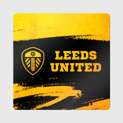 Leeds United - gold gradient по-горизонтали – Магнит виниловый Квадрат с принтом купить